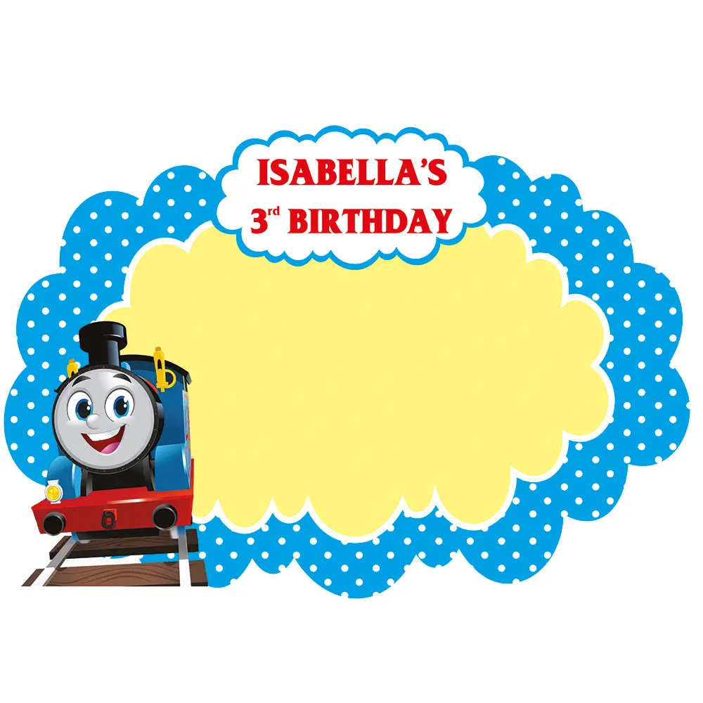 Thomas ve Arkadaşları Temalı Doğum Günü Fotoğraf Çerçevesi (Dijital Baskı Dosyası) - Görsel 3