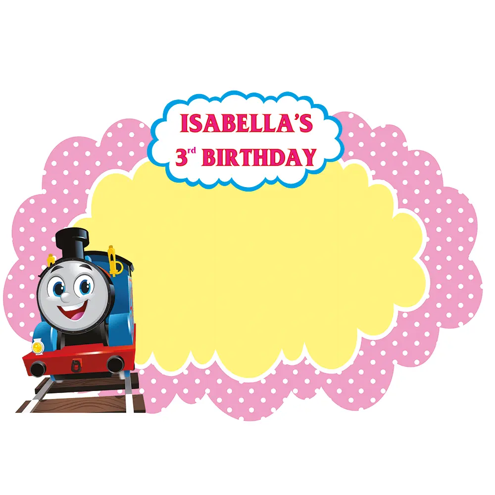 Thomas ve Arkadaşları Temalı Doğum Günü Fotoğraf Çerçevesi (Dijital Baskı Dosyası) - Görsel 2